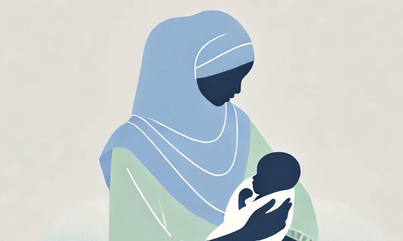 African mother holding a baby pastel colors African mother holding a baby pastel colors